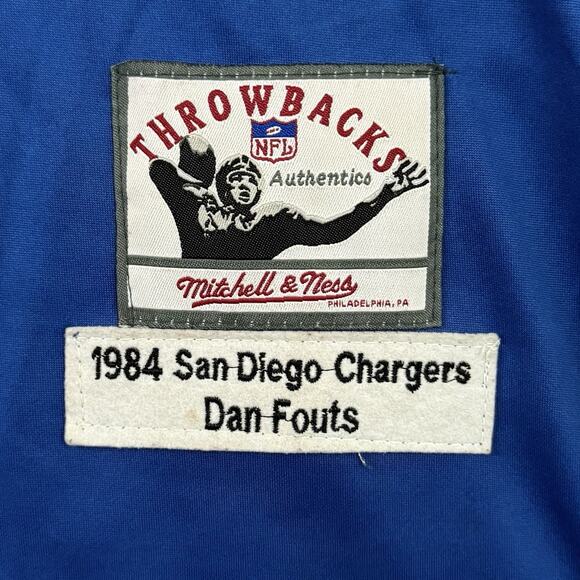 Mitchell & Ness San Diego Chargers Dan Fouts 1984 Throwback Jersey Mens 50 VTG - Picture 9 of 14